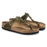 Gizeh Braided Oiled Leather - Olive Green Birkenstock