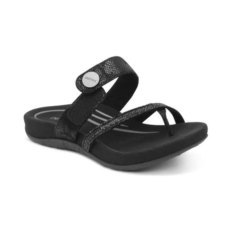 Izzy Adjustable Slide - Black Sparkle Aetrex