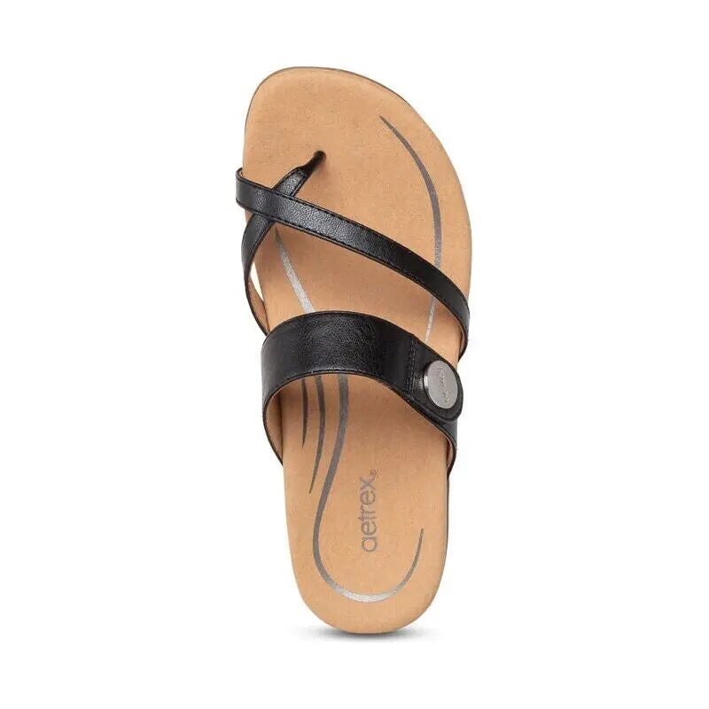 Izzy Adjustable Slide - Black Aetrex