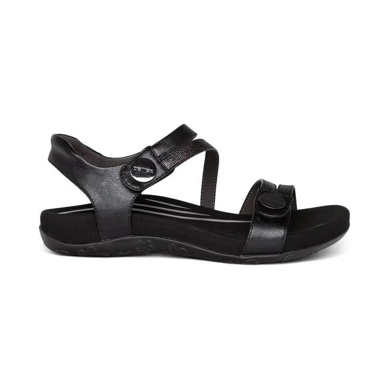 Jess Adjustable Sandal - Black Aetrex