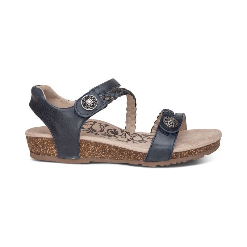 Jillian Braided Quarter Strap - Navy Aetrex