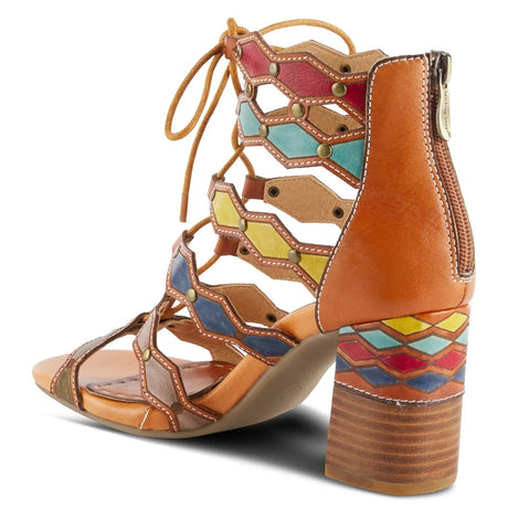 L'ARTISTE ARTDECO SANDALS - CAMEL MULTI LEATHER Spring Step