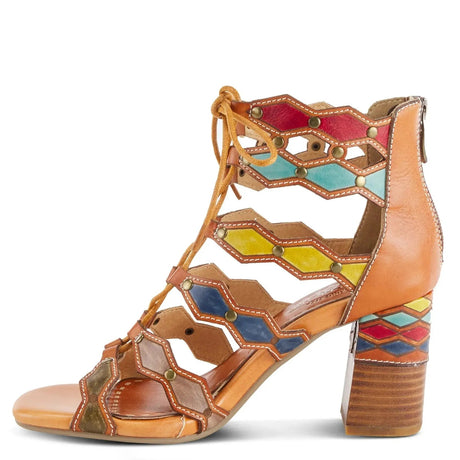 L'ARTISTE ARTDECO SANDALS - CAMEL MULTI LEATHER Spring Step