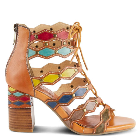 L'ARTISTE ARTDECO SANDALS - CAMEL MULTI LEATHER Spring Step