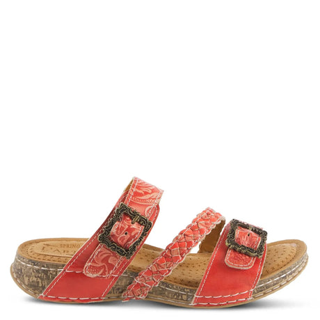 L'ARTISTE ASTRA SLIDE SANDALS - RED LEATHER Spring Step