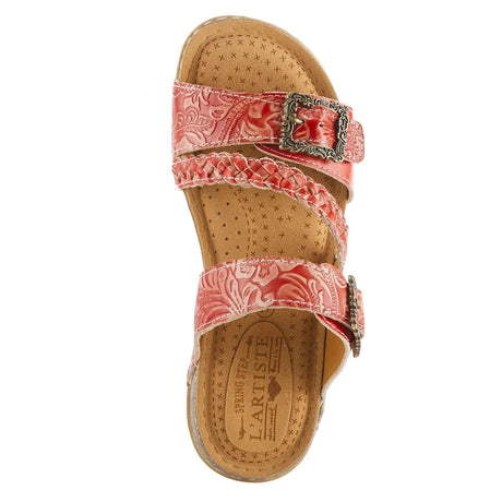 L'ARTISTE ASTRA SLIDE SANDALS - RED LEATHER Spring Step