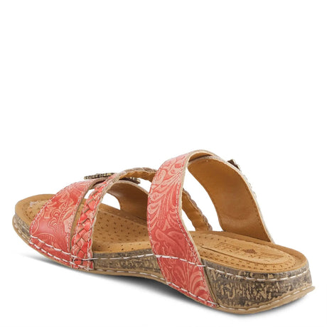 L'ARTISTE ASTRA SLIDE SANDALS - RED LEATHER Spring Step