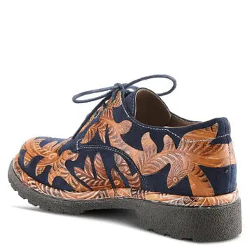 L'ARTISTE JIGSAW OXFORD SHOES - NAVY MULTI LEATHER COMBO Spring Step