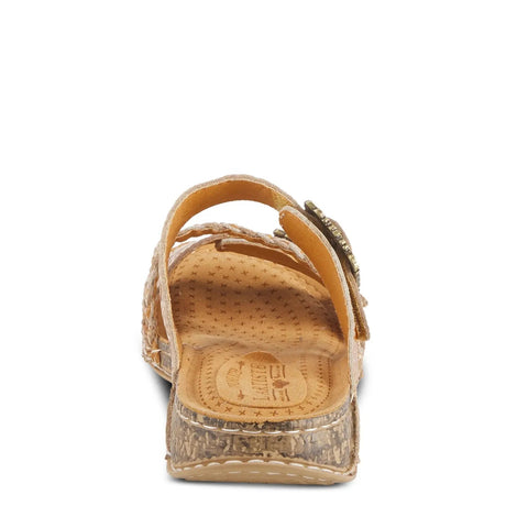 L'ARTISTS ASTRA SLIDE SANDALS - TAN LEATHER Spring Step