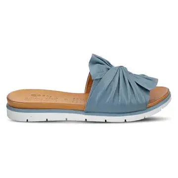 Lavona Slide Sandals - Blue Leather Spring Step