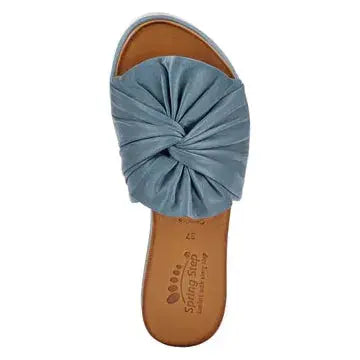 Lavona Slide Sandals - Blue Leather Spring Step