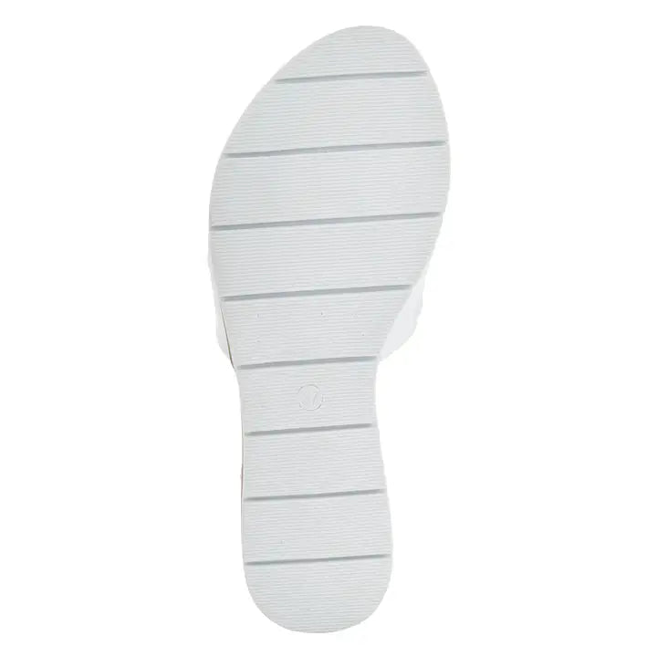 Lavona Slide Sandals - White Leather Spring Step