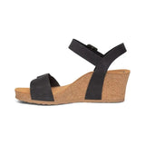 Lexa Quarter Strap Wedge - Black Aetrex