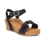 Lexa Quarter Strap Wedge - Black Aetrex