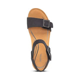 Lexa Quarter Strap Wedge - Black Aetrex