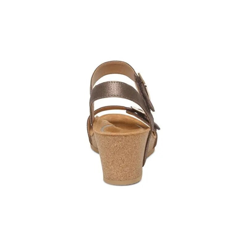 Lexa Quarter Strap Wedge - Bronze Aetrex