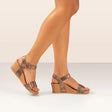 Lexa Quarter Strap Wedge - Bronze Aetrex