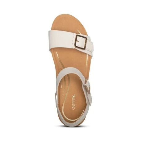 Lexa Quarter Strap Wedge - Ivory Aetrex