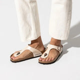 Narrow Gizeh - Graceful White Pearl Birkenstock