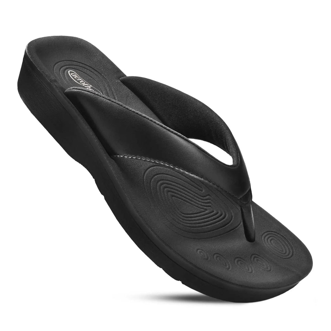 Ravine Orthotic Thong Sandal - Black Aerothotic