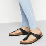 Regular Gizeh - Black Oiled Leather Birkenstock