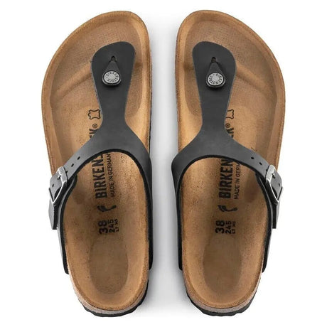 Regular Gizeh - Black Oiled Leather Birkenstock