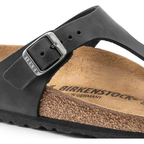 Regular Gizeh - Black Oiled Leather Birkenstock