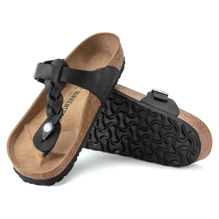 Regular Gizeh Braid Leather - Black Birkenstock