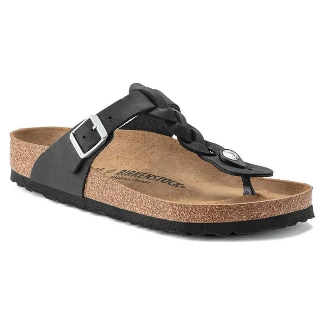 Regular Gizeh Braid Leather - Black Birkenstock