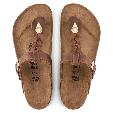 Regular Gizeh Braid Leather - Cognac Birkenstock