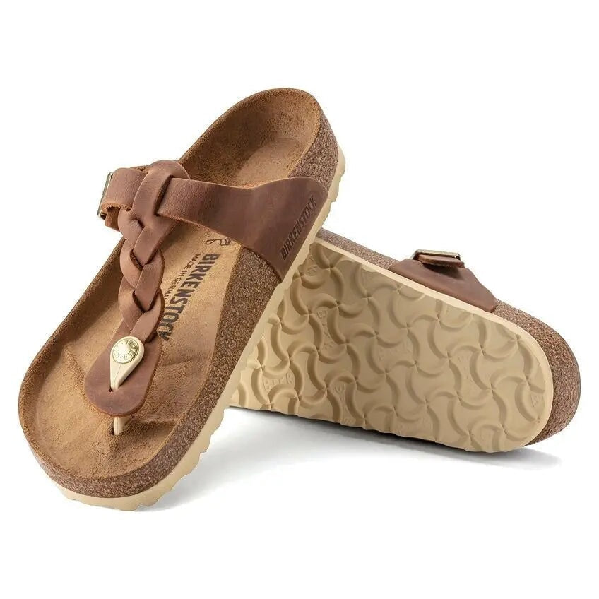 Regular Gizeh Braid Leather - Cognac Birkenstock