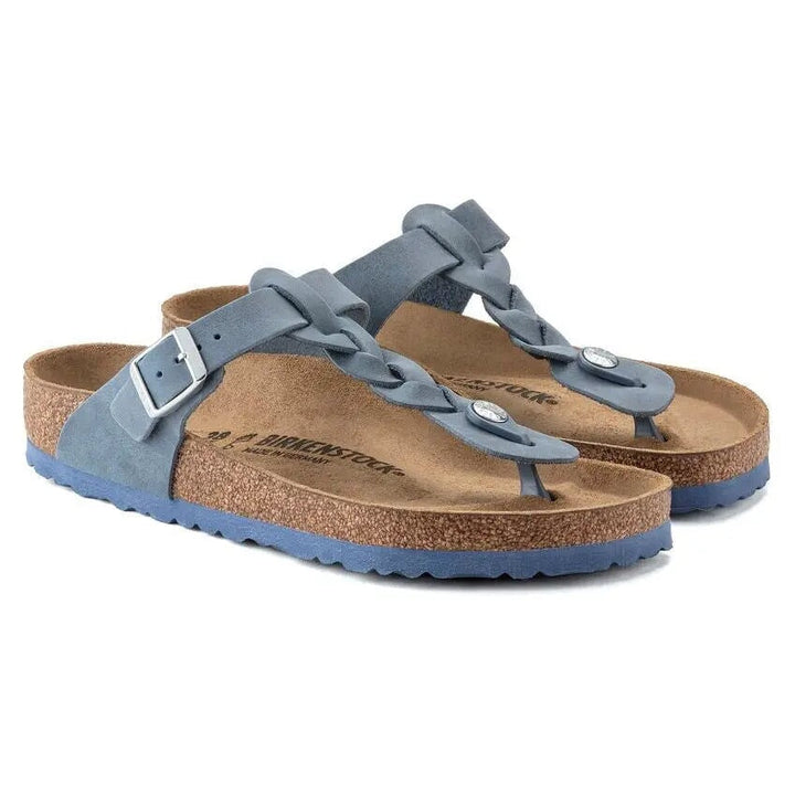 Regular Gizeh Braid Leather - Dusty Blue Birkenstock