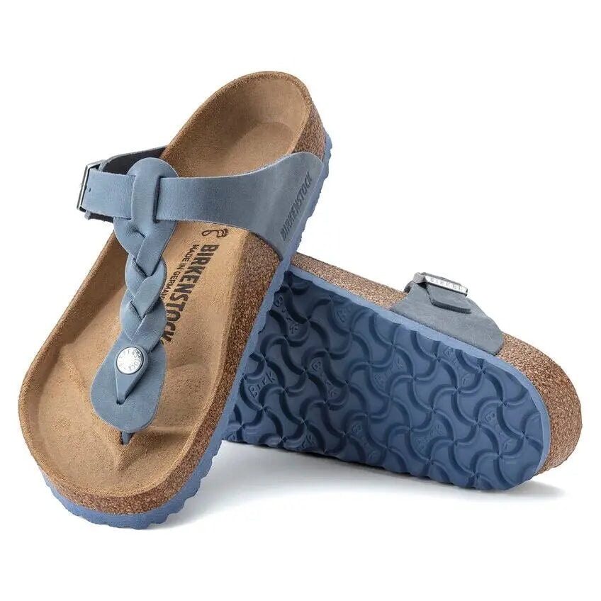 Regular Gizeh Braid Leather - Dusty Blue Birkenstock