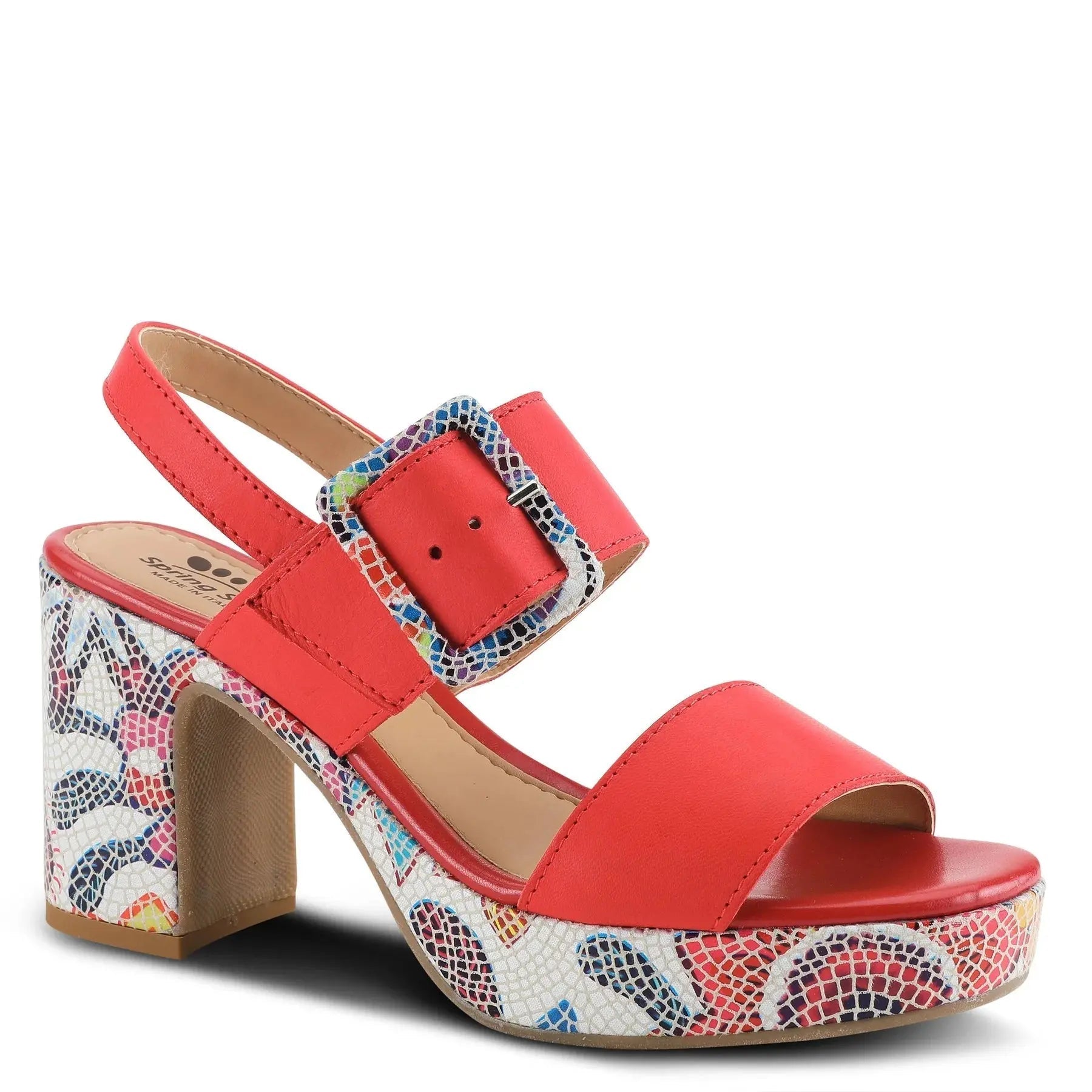 SPRING STEP AZUCAR SANDALS - RED MULTI - Becker's Best Shoes