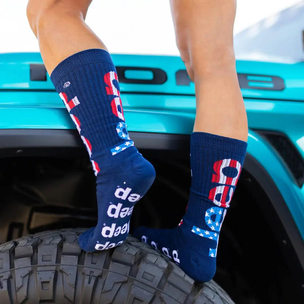 USA Flag Crew Socks Jeep Wear