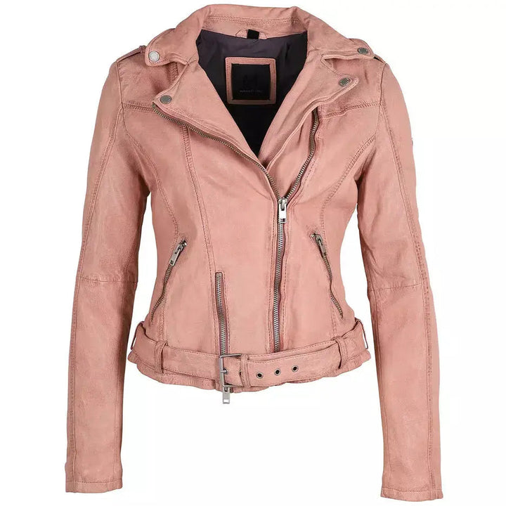 Wild Leather Jacket - Light Pink Mauritius