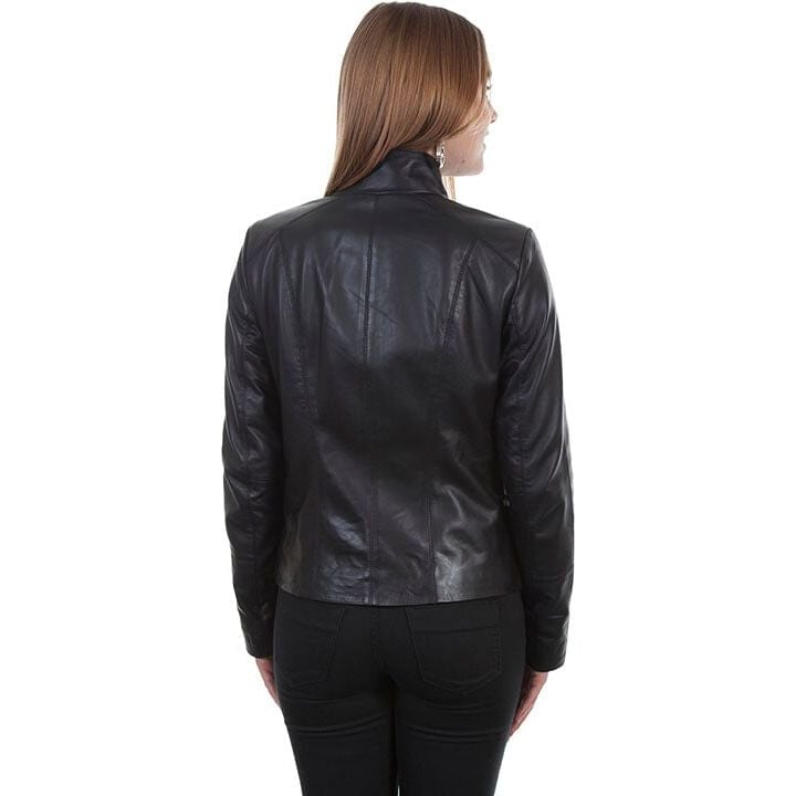 Women's Zip Front Motorcycle Jacket - Black Scully Inc